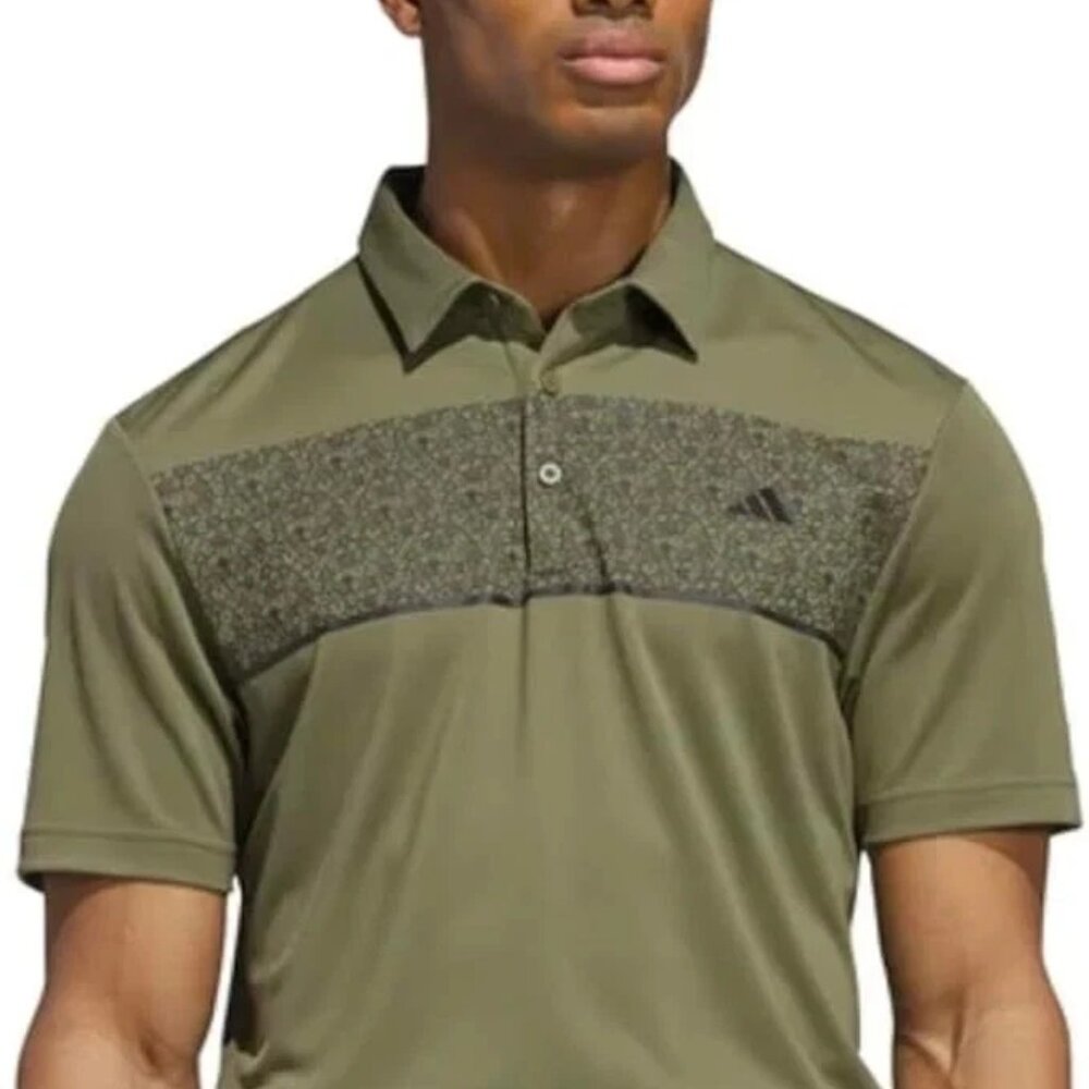 Adidas Men's Regular Fit 3-Button Placket Golf Polo, Green, Size XL New